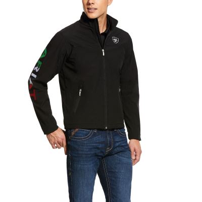 Ariat English: New Team Softshell MEXICO Water Resistant Chaquetas Hombre - Negras (EBTOU6327)